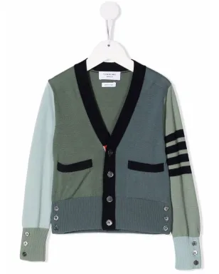 Thom Browne Kids カラーブロック ウール カーディガン - サムネイル1