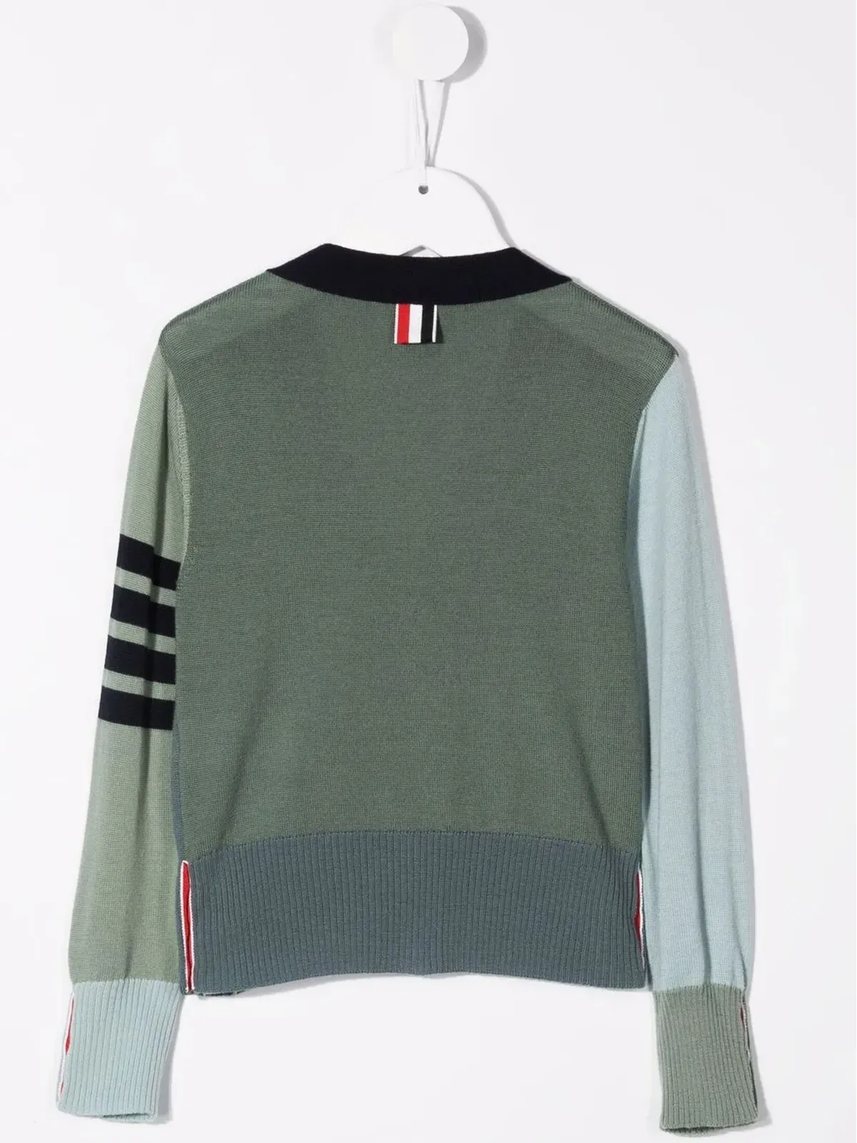 Thom Browne Kids カラーブロック ウール カーディガン - 画像2