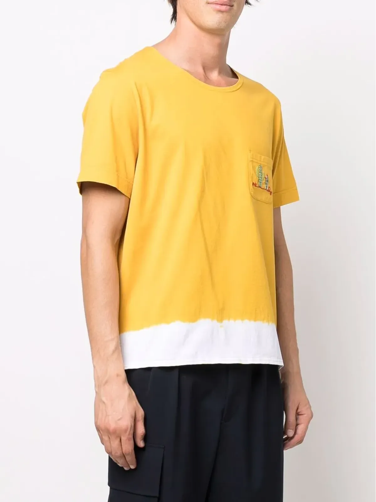 Nick Fouquet 刺繍デザイン Tシャツ - イエロー - 画像3