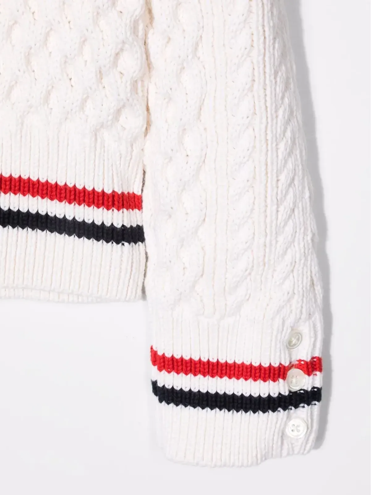 Thom Browne Kids RWB クリケット ケーブルセーター - 画像3