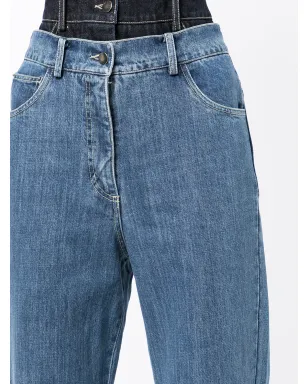 Rokh washed double-layer jeans - Blue - サムネイル5