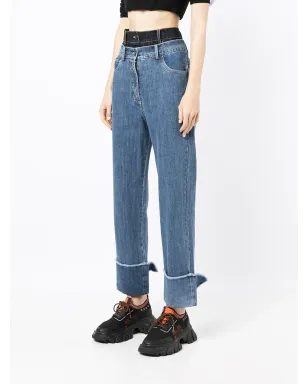Rokh washed double-layer jeans - Blue - サムネイル3