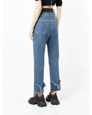 Rokh washed double-layer jeans - Blue - サムネイル4