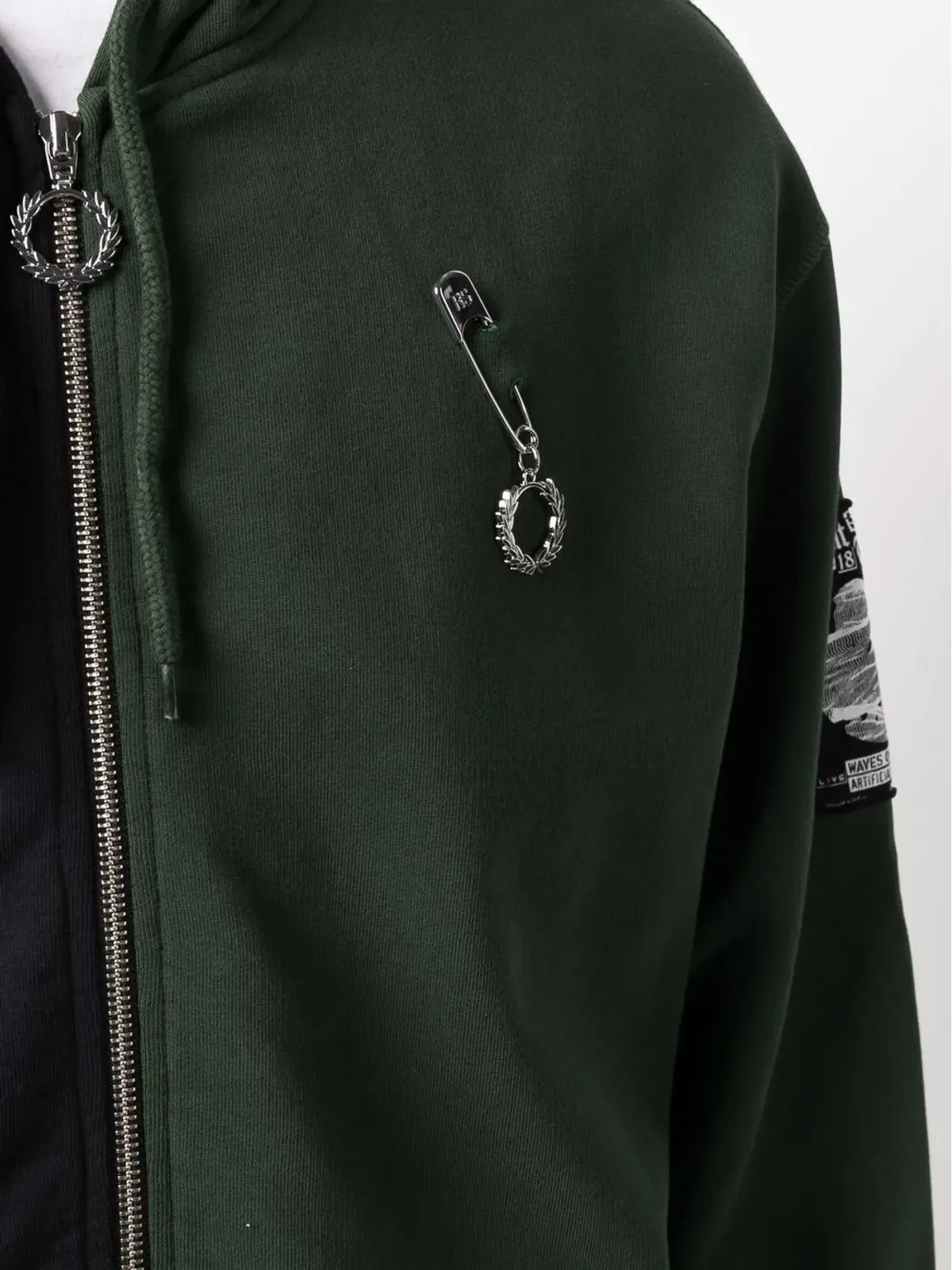 Raf Simons カラーブロック ジップアップ フーディ - グリーン - 画像5