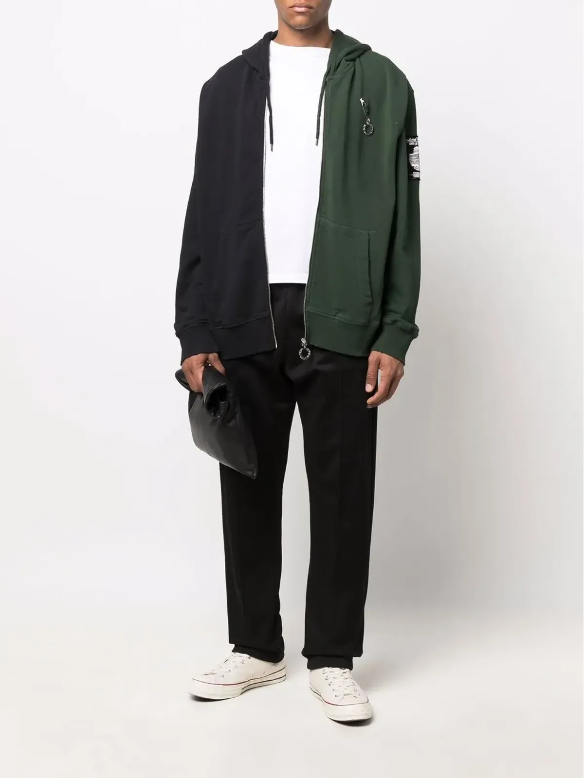Raf Simons カラーブロック ジップアップ フーディ - グリーン - 画像2