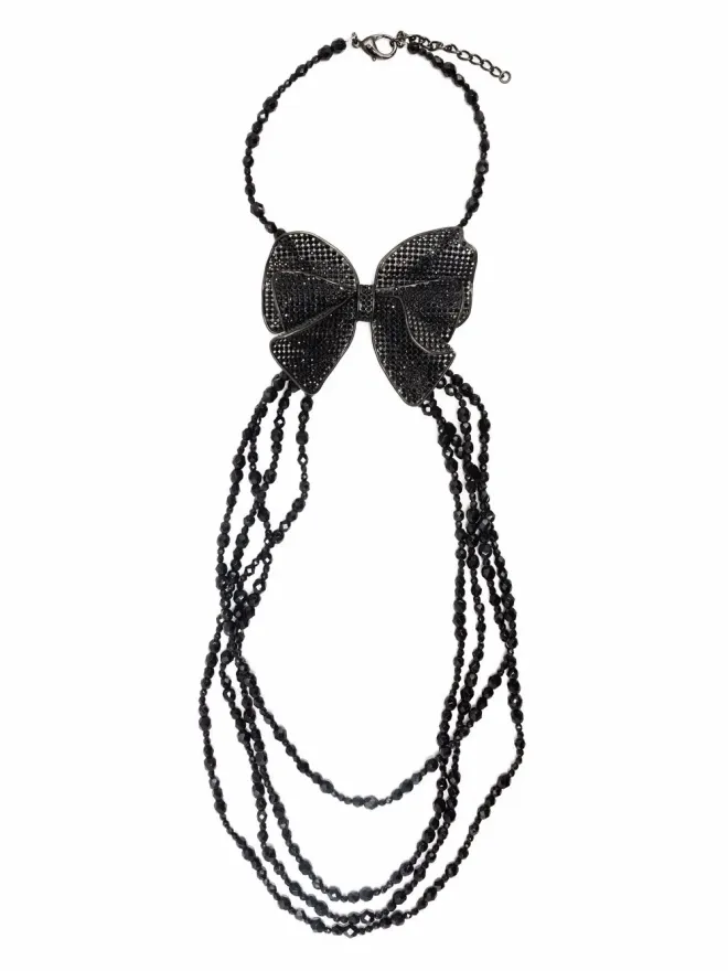 CHANEL Pre-Owned CHANEL ビンテージ 2009年 ボウモチーフ ビーズネックレスの商品画像