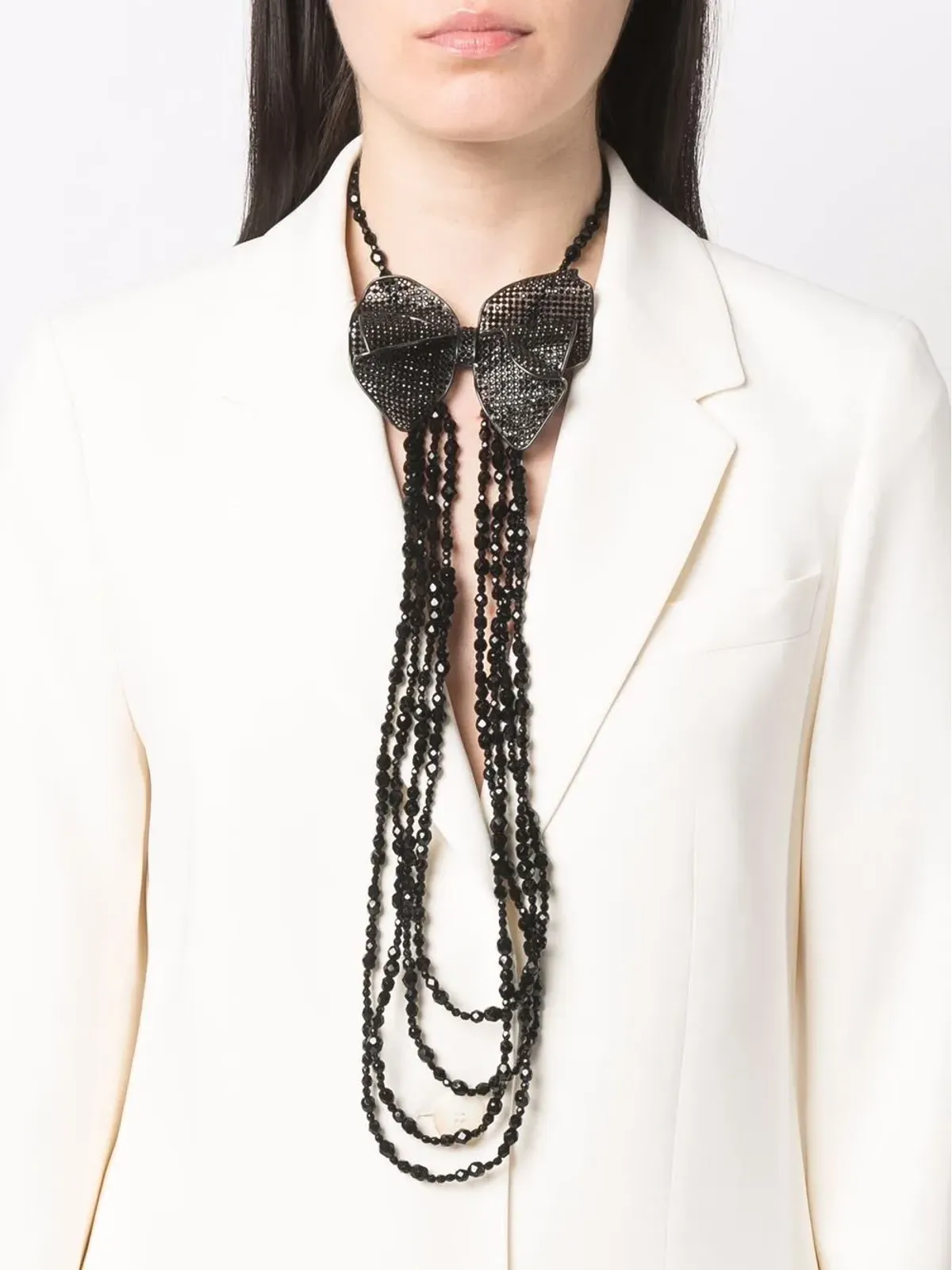 CHANEL ビンテージ 2009年 ボウモチーフ ビーズネックレス - 画像2