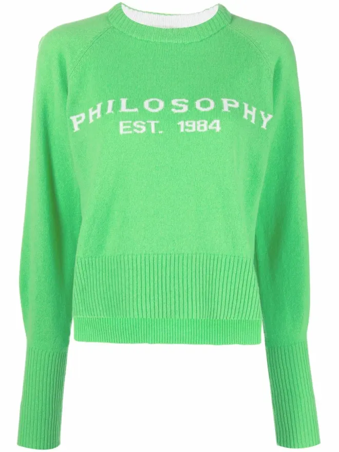 Philosophy Di Lorenzo Serafini Philosophy Di Lorenzo Serafini ロゴ入りインターシャ クルーネック ニットセーターの商品画像