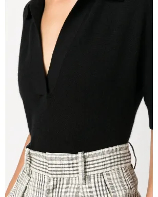 KHAITE ジョー ショートスリーブ カシミヤ ポロトップ - ブラック - サムネイル5