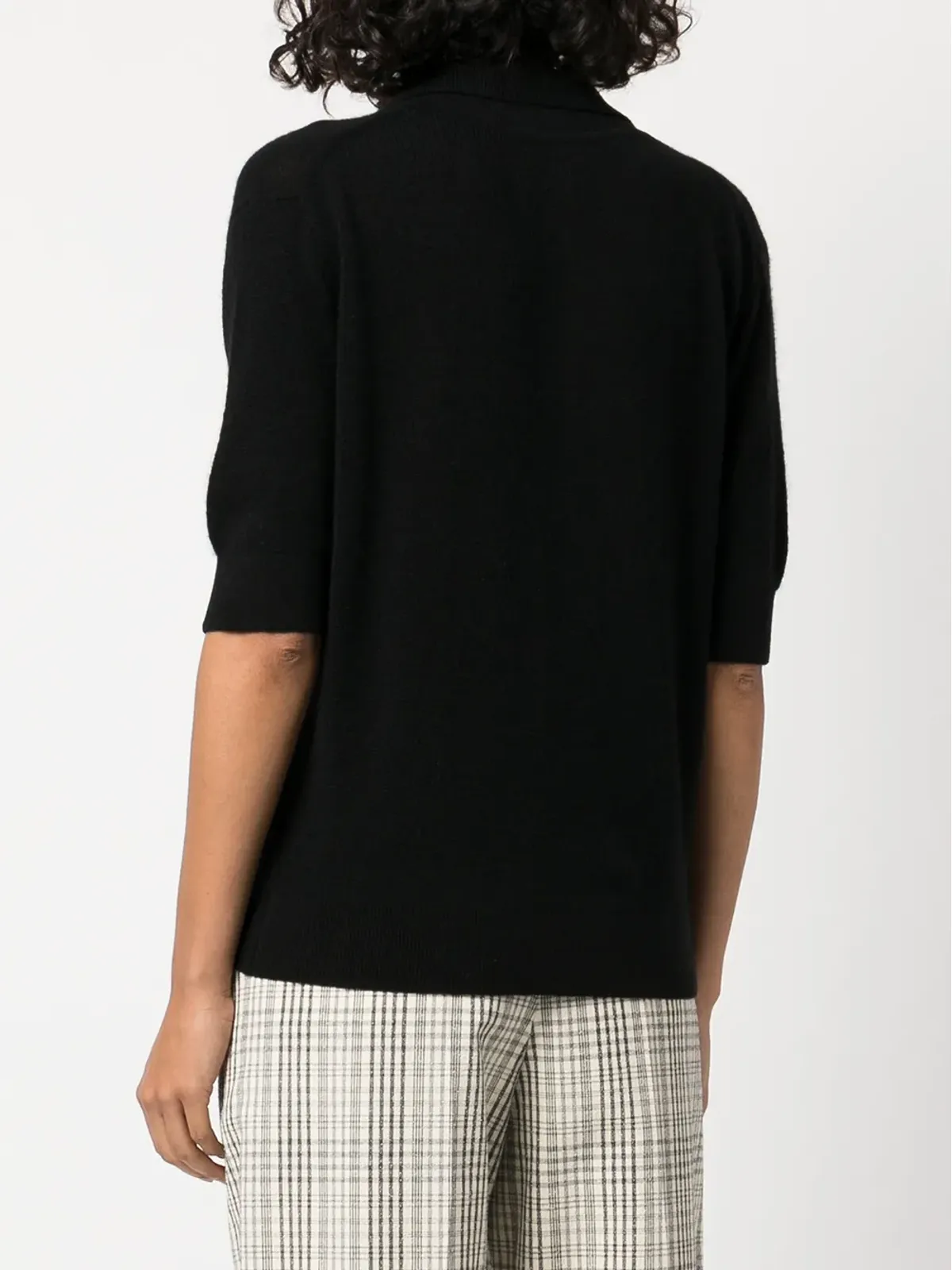 KHAITE ジョー ショートスリーブ カシミヤ ポロトップ - ブラック - 画像4