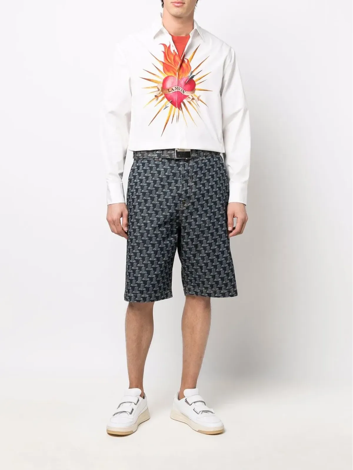 Lanvin 幾何学プリント バミューダショーツ - 画像2