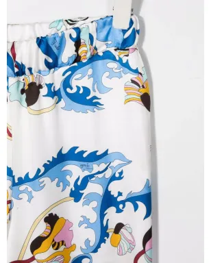 PUCCI Junior グラフィックプリント・ストレートレッグ・トラウザーズ - White - サムネイル3