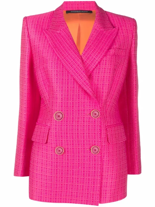 Antonino Valenti Antonino Valenti フィットしたダブルブレストブレザー - ピンクの商品画像