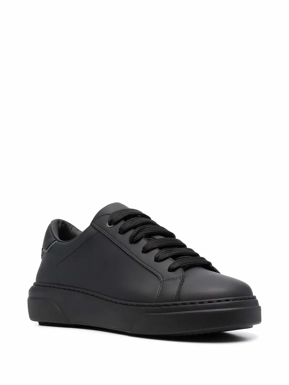 DSQUARED2 ロートップレザースニーカー ブラック - 画像2