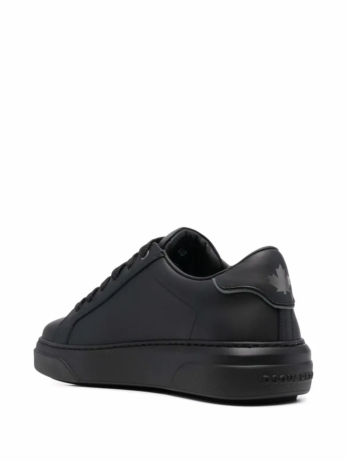 DSQUARED2 ロートップレザースニーカー ブラック - 画像3