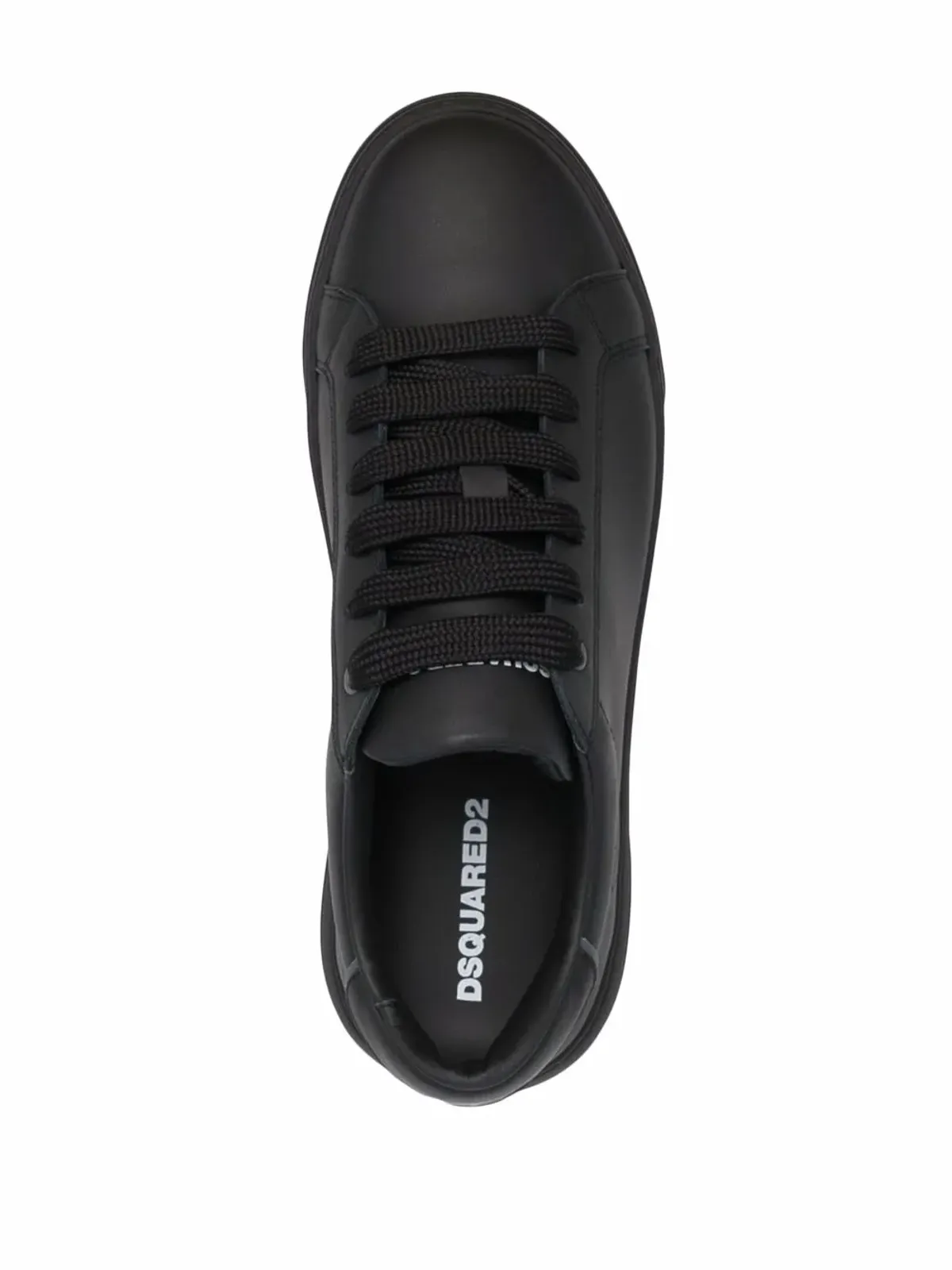 DSQUARED2 ロートップレザースニーカー ブラック - 画像4