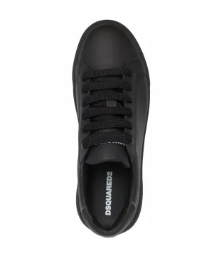 DSQUARED2 ロートップレザースニーカー ブラック - サムネイル4
