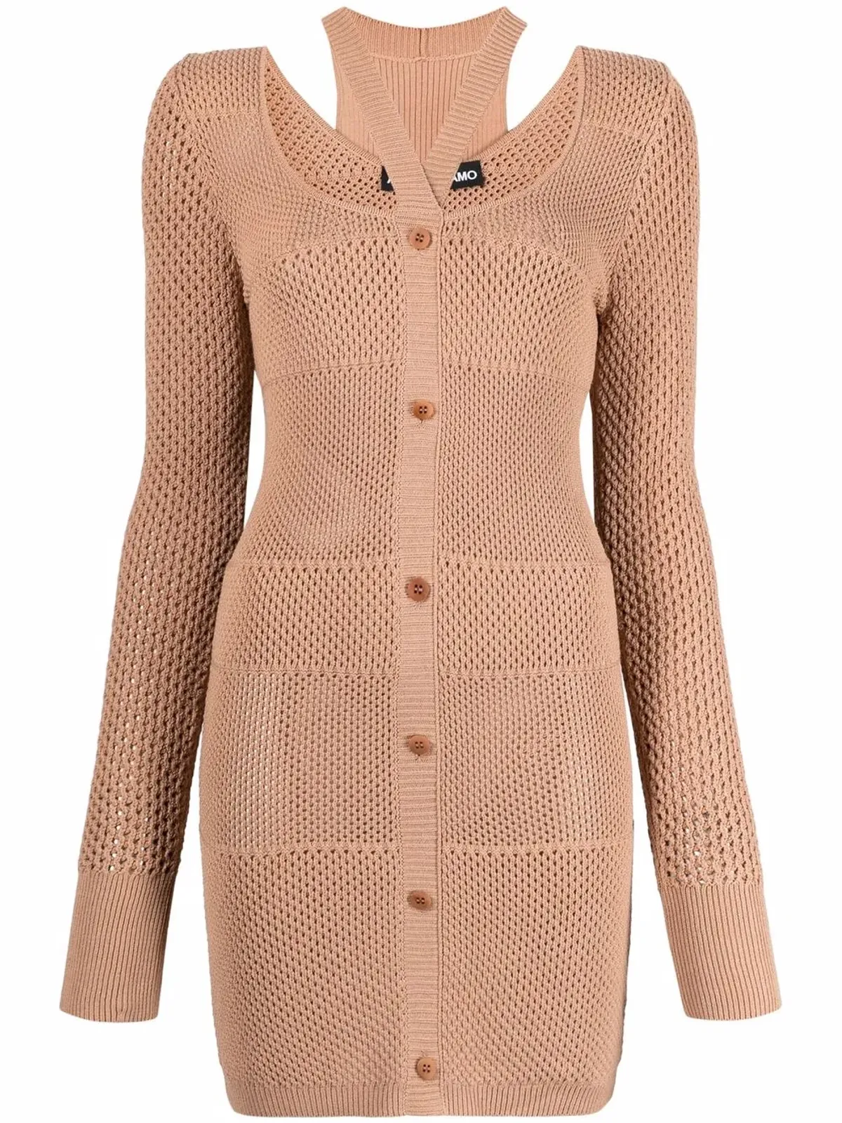 ANDREĀDAMO knitted midi dress - Neutrals - 画像1