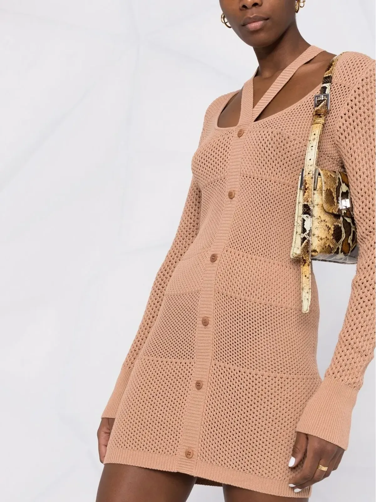 ANDREĀDAMO knitted midi dress - Neutrals - 画像5