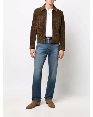 Saint Laurent ヒョウ柄スエードジャケット - サムネイル2