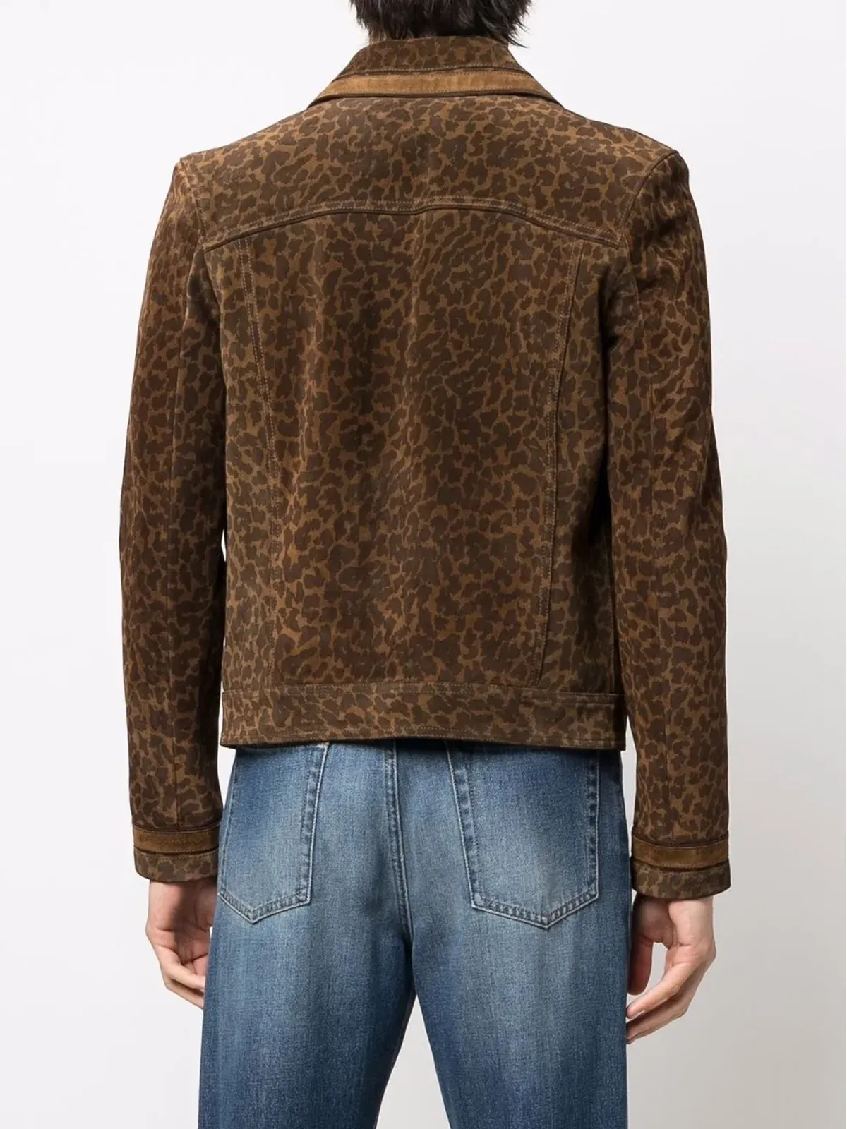 Saint Laurent ヒョウ柄スエードジャケット - 画像4