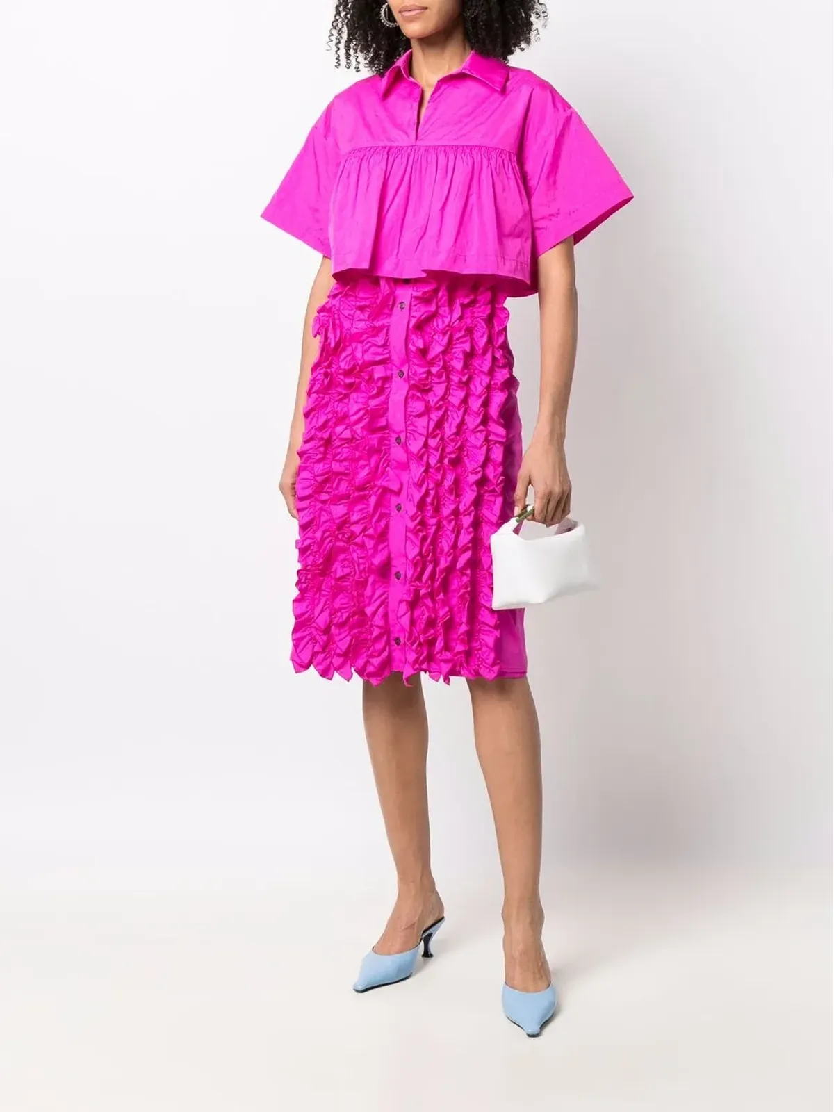 MSGM ラッフルディテール ハイウエスト スカート - ピンク - 画像2