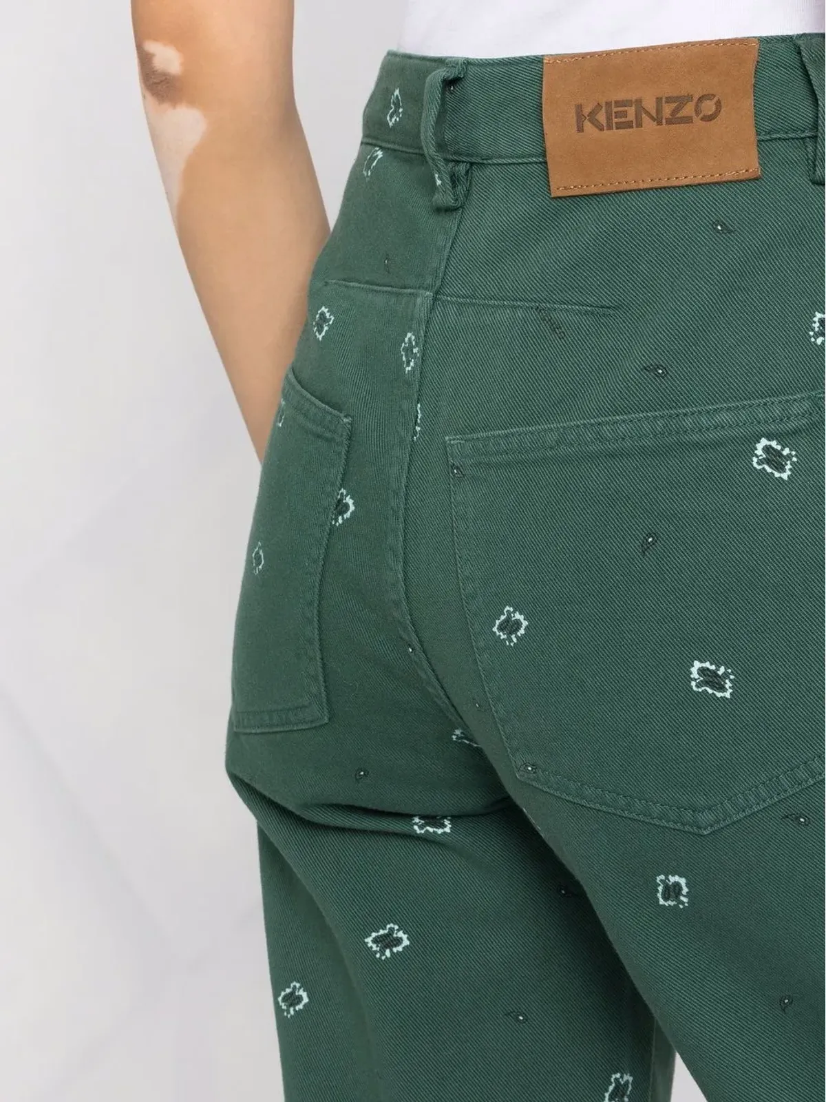 Kenzo ペイズリープリント クロップドパンツ - グリーン - 画像3