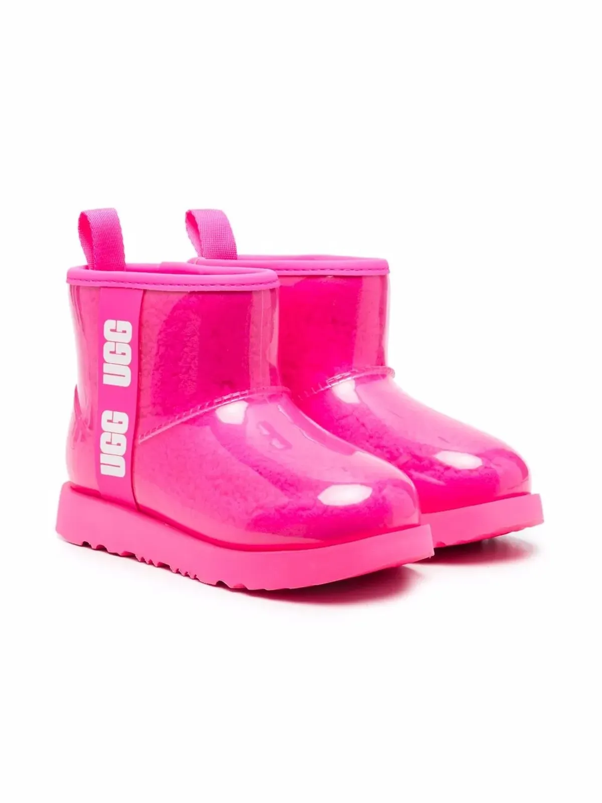 UGG Kids クラシックミニII シアーリング レインブーツ - 画像1