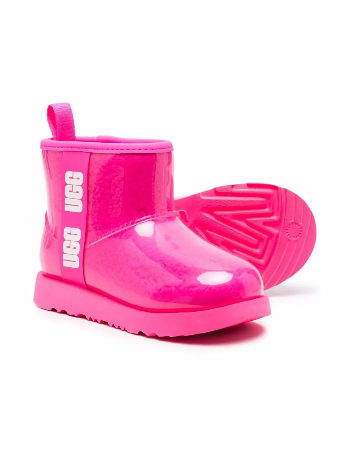 UGG Kids クラシックミニII シアーリング レインブーツ - 画像2