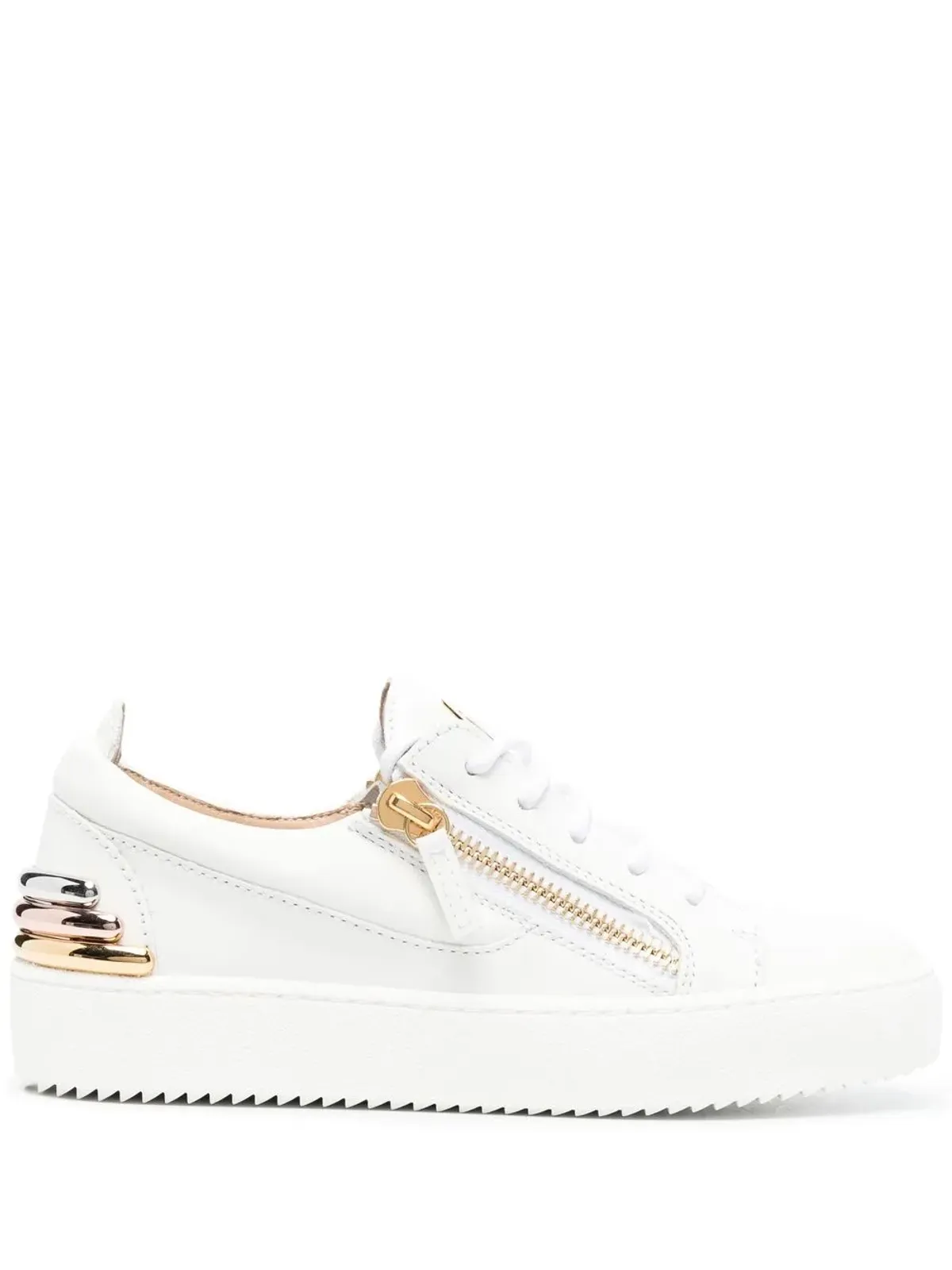 Giuseppe Zanotti ジップディテール レザー スニーカー - 画像1