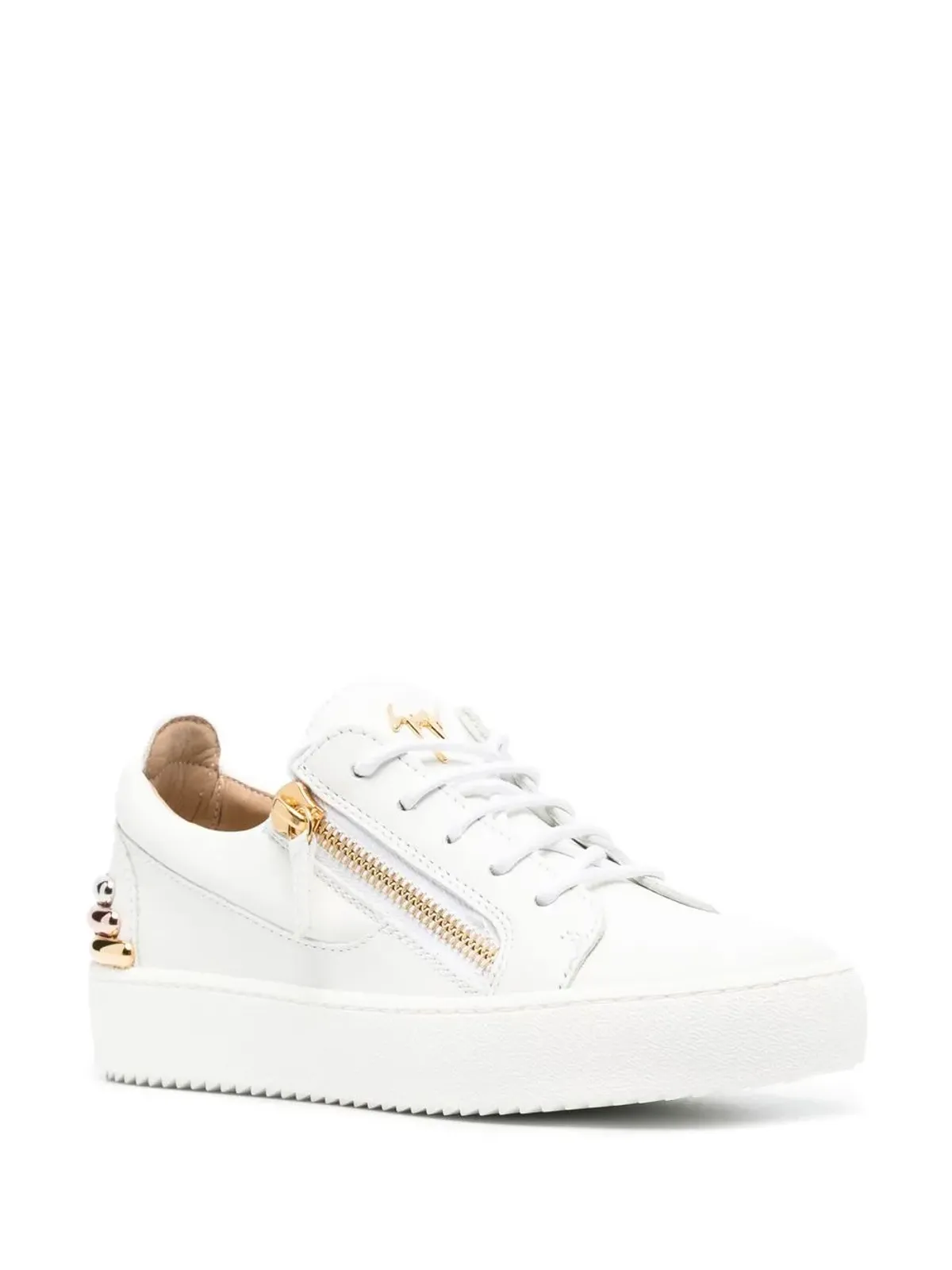 Giuseppe Zanotti ジップディテール レザー スニーカー - 画像2