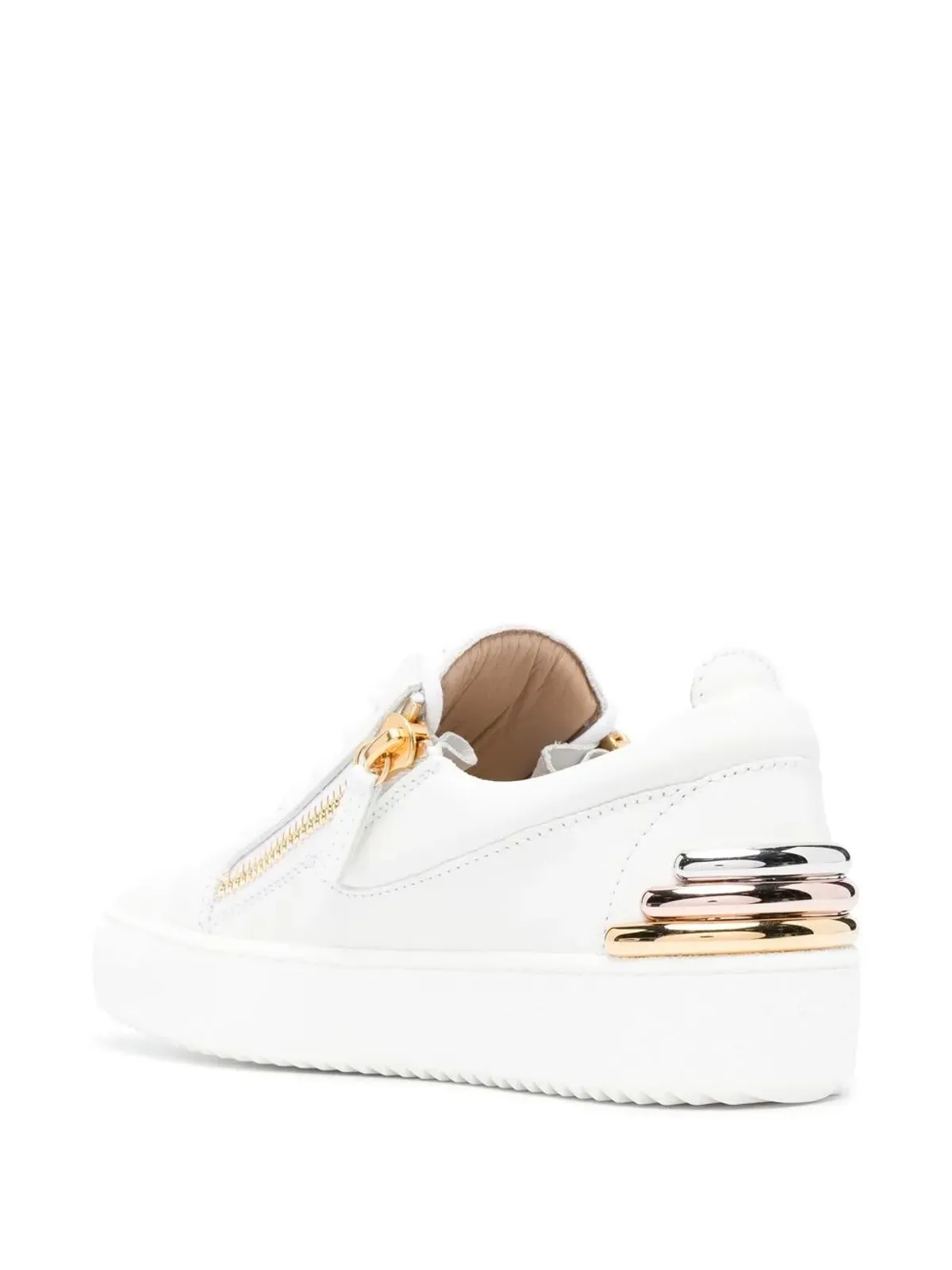 Giuseppe Zanotti ジップディテール レザー スニーカー - 画像3