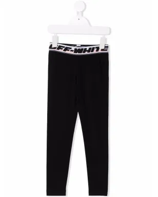 Off-White Kids ロゴウエストバンド レギンス - ブラック - サムネイル1