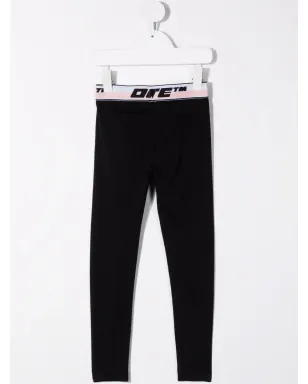 Off-White Kids ロゴウエストバンド レギンス - ブラック - サムネイル2