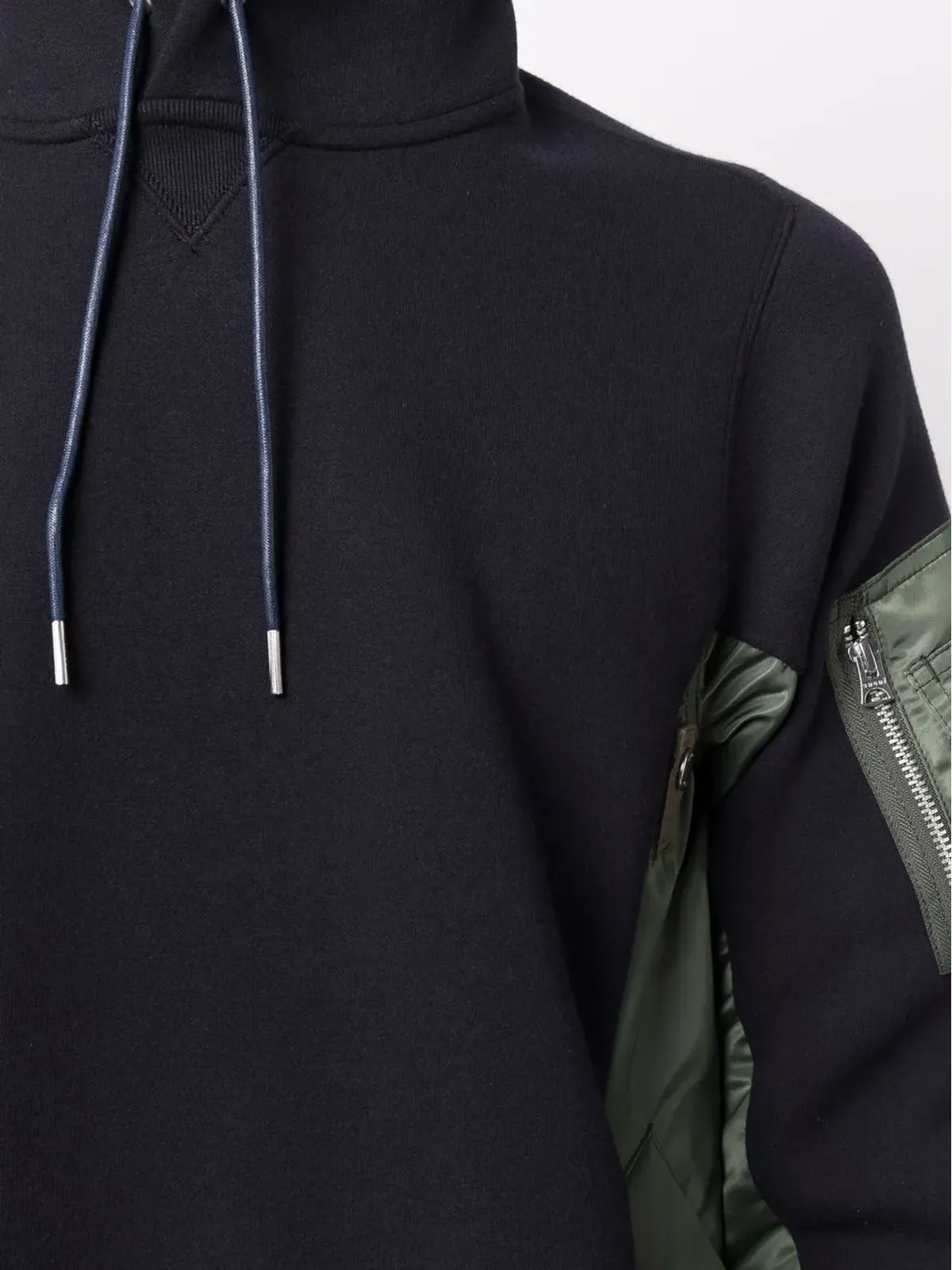 sacai ボンバー ジャケット ハイブリッド パネルド フーディ - 画像5