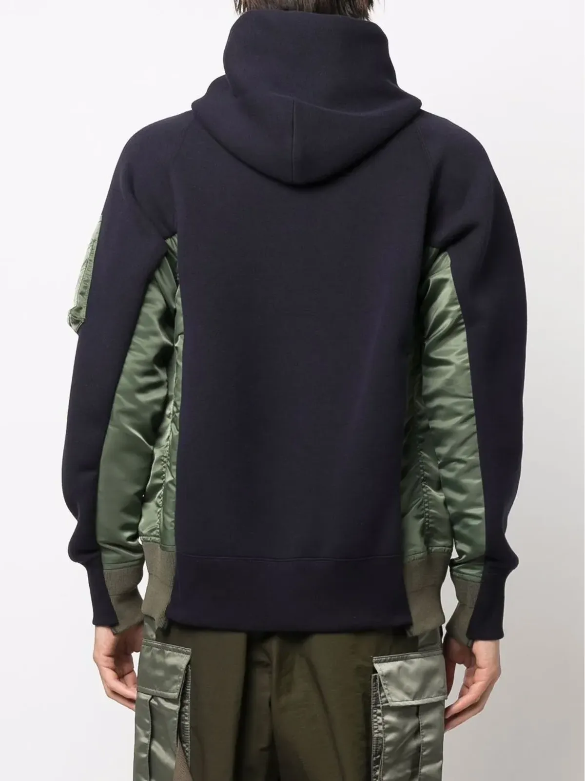 sacai ボンバー ジャケット ハイブリッド パネルド フーディ - 画像4