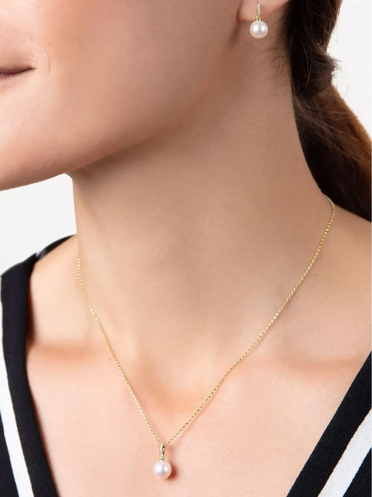 Yoko London 18kt イエローゴールド 淡水パールとダイヤモンド ネックレス - 画像2