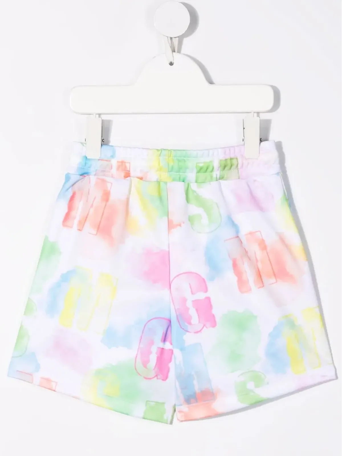 MSGM Kids ロゴプリント ドローストリングウエスト トラックショーツ - 画像2