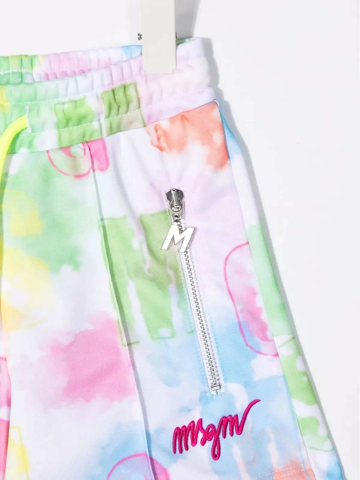 MSGM Kids ロゴプリント ドローストリングウエスト トラックショーツ - 画像3