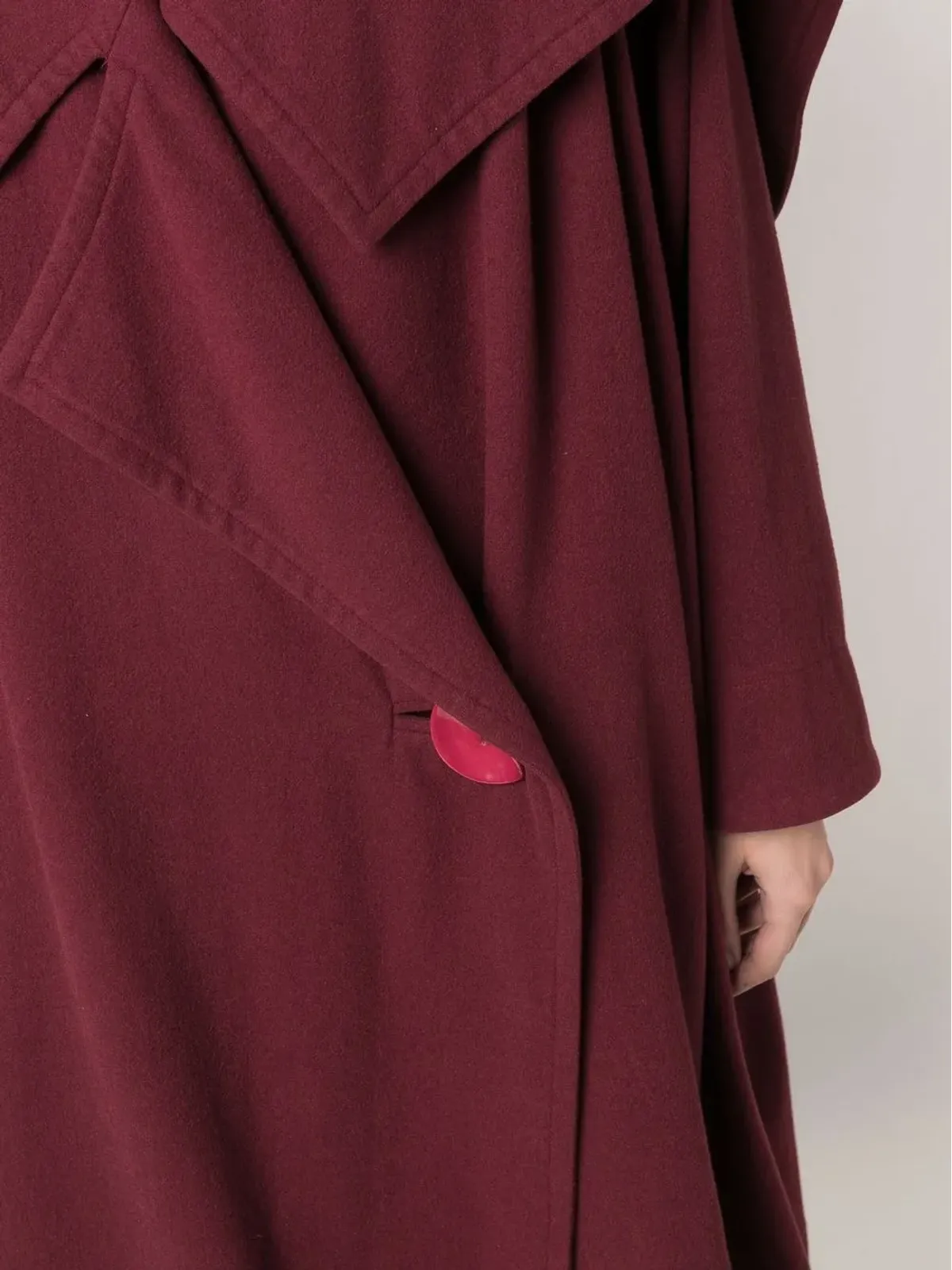 Issey Miyake Pre-Owned 1980年代オーバーサイズプリーツコート - レッド - 画像5