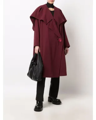 Issey Miyake Pre-Owned 1980年代オーバーサイズプリーツコート - レッド - サムネイル2