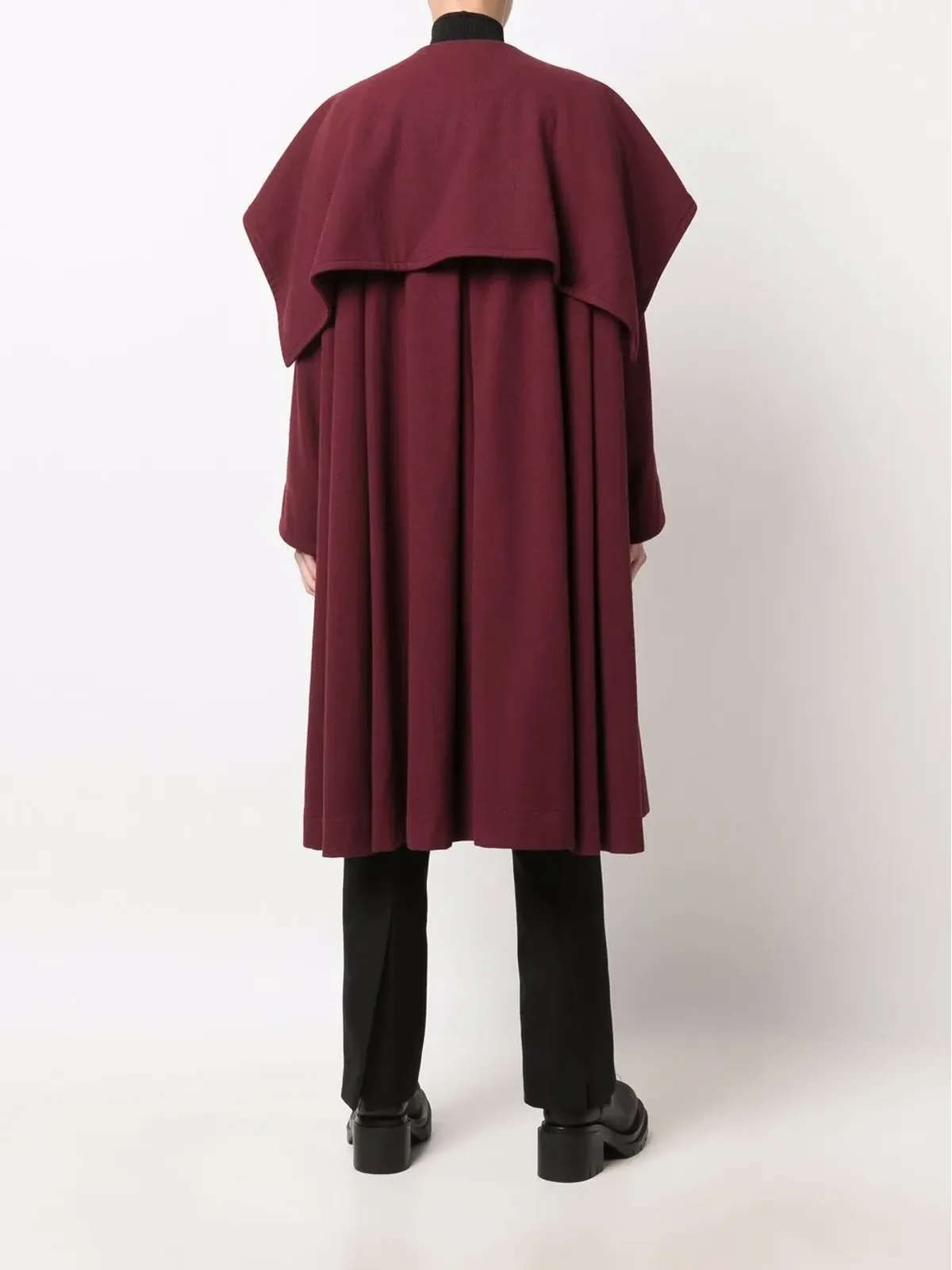 Issey Miyake Pre-Owned 1980年代オーバーサイズプリーツコート - レッド - 画像4