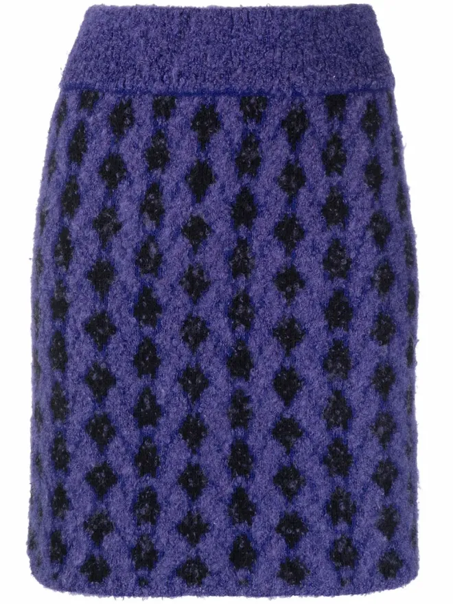 Issey Miyake Pre-Owned Issey Miyake Pre-Owned 1980s ハイウエスト ニットスカート - パープルの商品画像