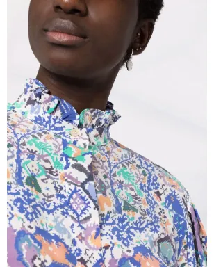 ISABEL MARANT Banessa アブストラクトプリント フリル ブラウス - サムネイル5