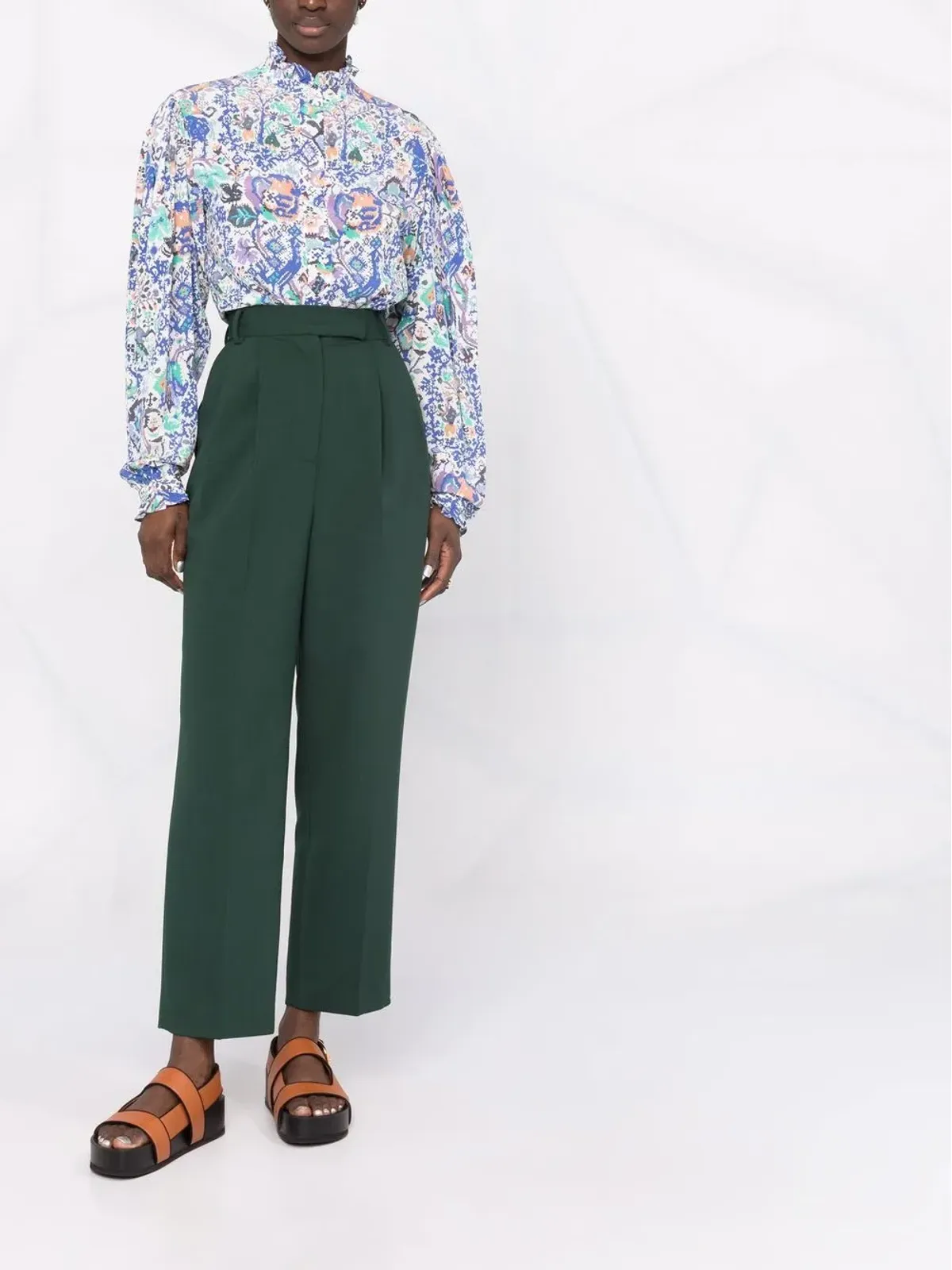 ISABEL MARANT Banessa アブストラクトプリント フリル ブラウス - 画像2