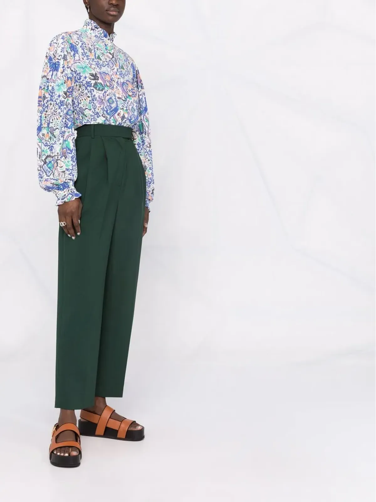 ISABEL MARANT Banessa アブストラクトプリント フリル ブラウス - 画像4