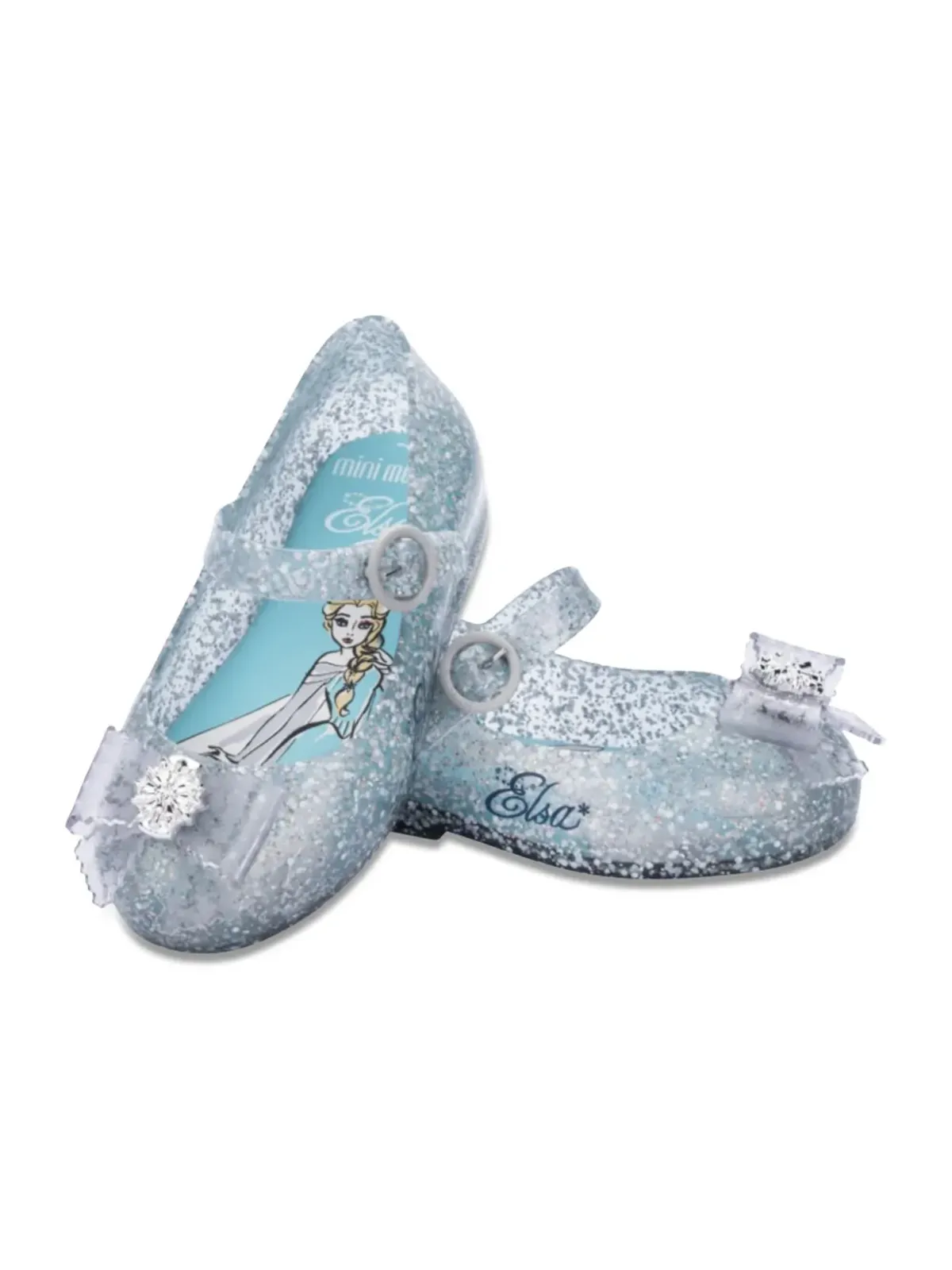 Mini Melissa エルサプリント グリッター バレリーナシューズ - ブルー - 画像3