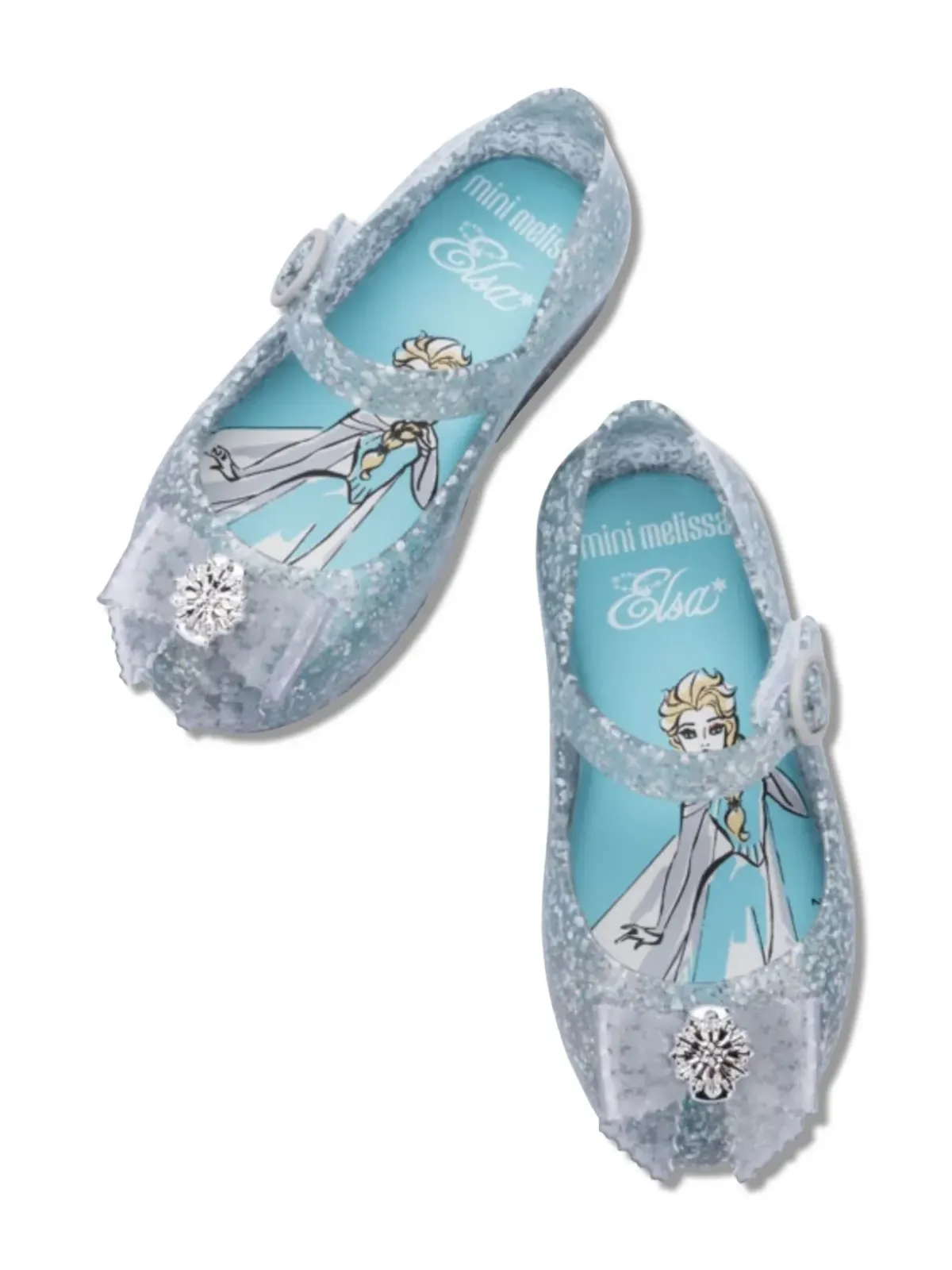 Mini Melissa エルサプリント グリッター バレリーナシューズ - ブルー - 画像4