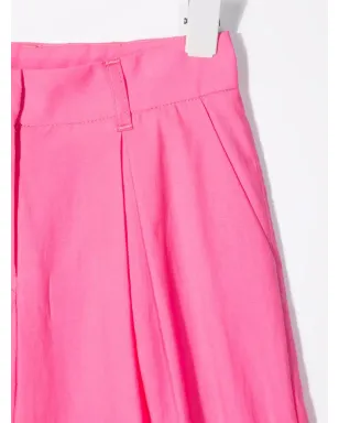 PUCCI Junior ストレートレッグ ボックスプリーツ トラウザー ピンク - サムネイル3
