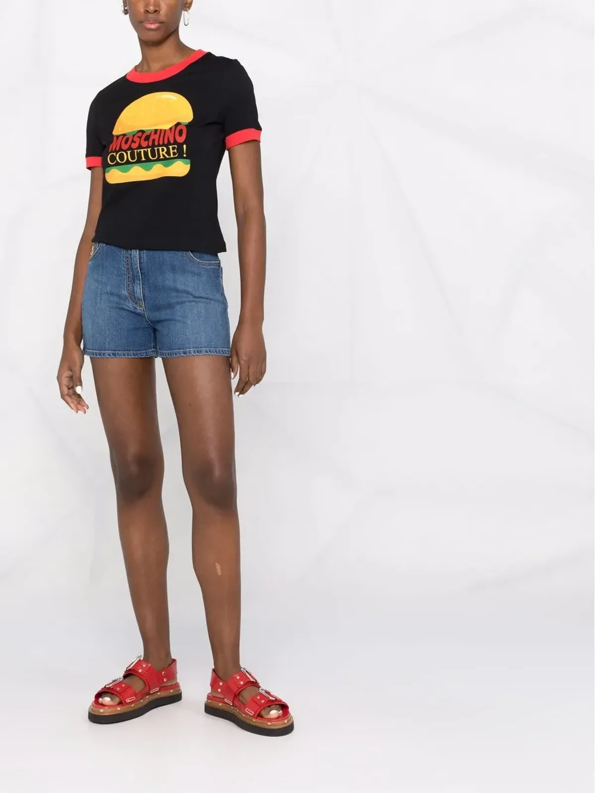 Moschino テディベアパッチ デニムショーツ - 画像2